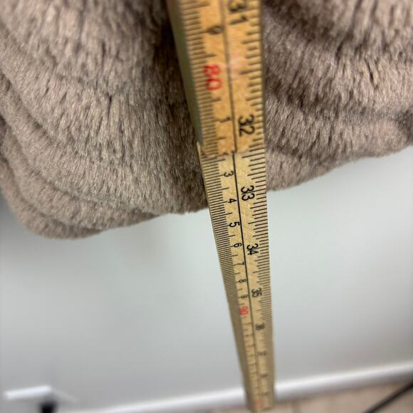 QUIET LUXURY Shaggy Coat – BB Dakota Draped Front Dark Cream – Size M - Picture 9 of 9